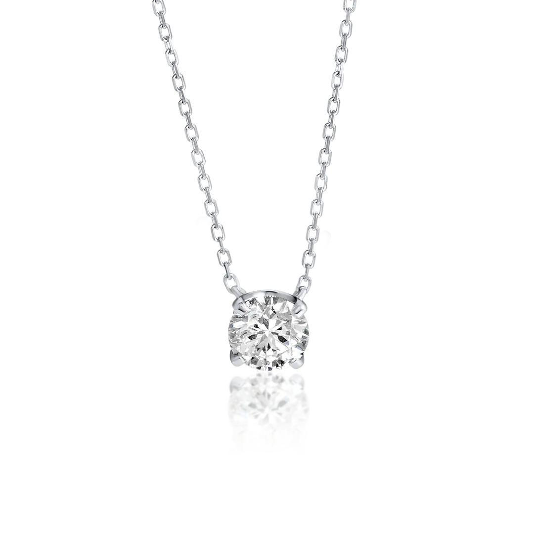 0.5ct Round Diamond Pendant White Gold
