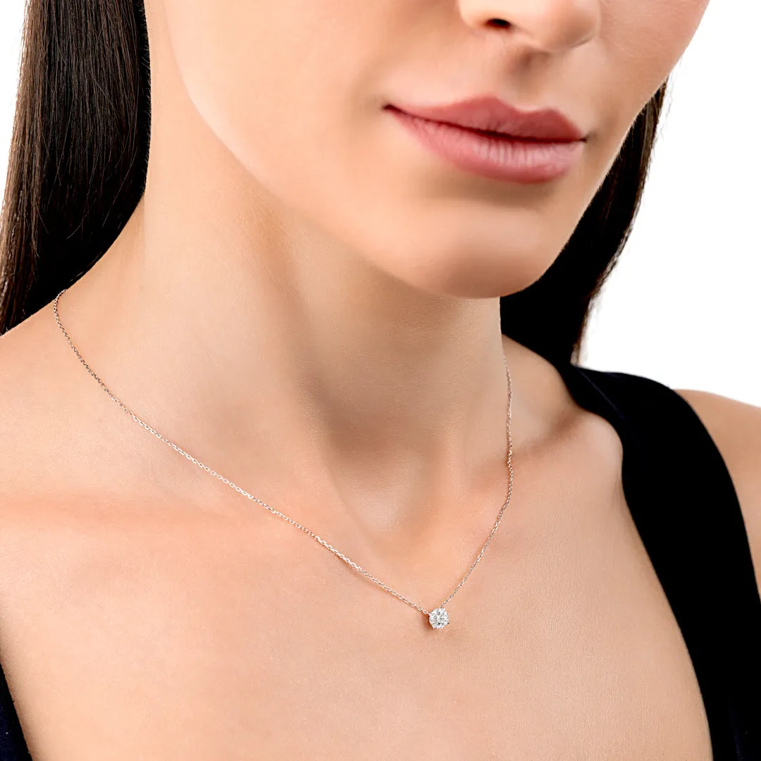 0.5ct Round Diamond Pendant White Gold