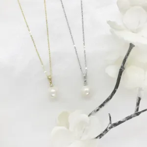 10k & 14k Gold Freshwater Pearl with Diamond Necklace