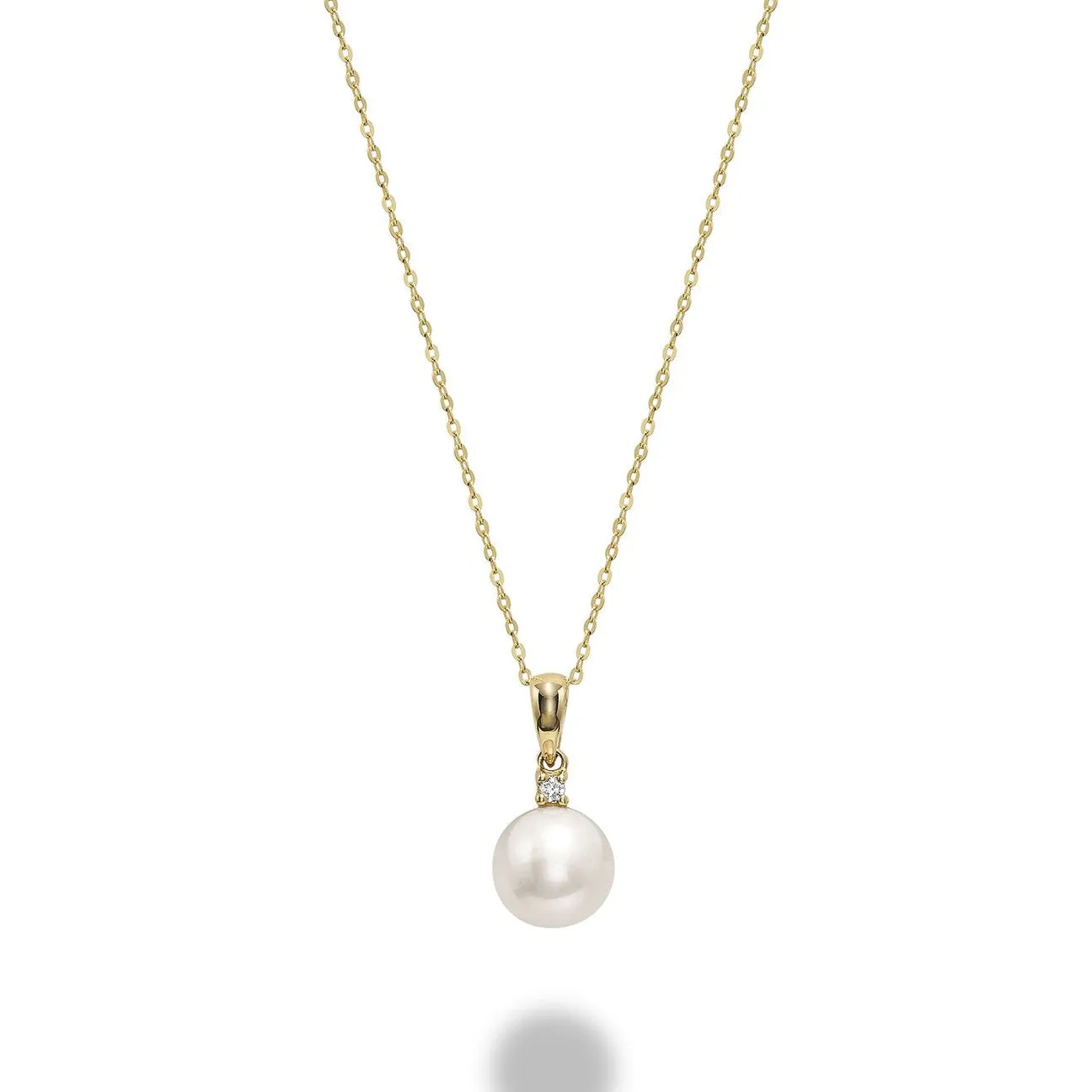 10k & 14k Gold Freshwater Pearl with Diamond Necklace