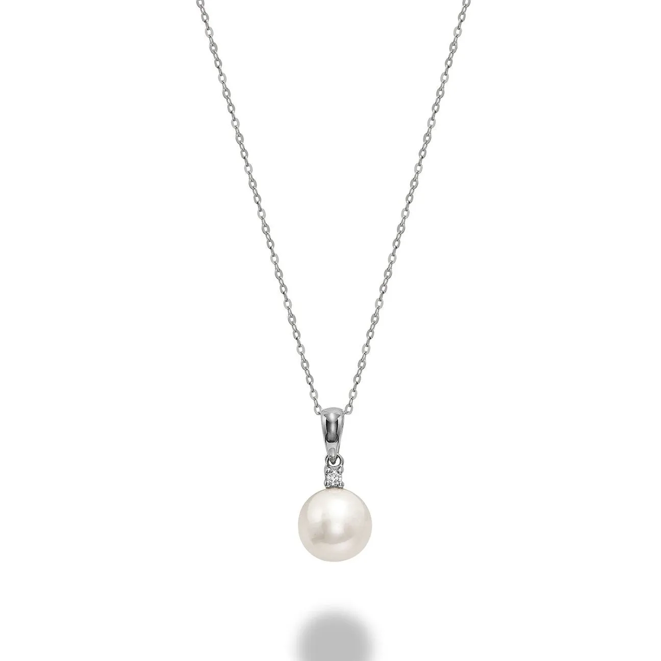 10k & 14k Gold Freshwater Pearl with Diamond Necklace