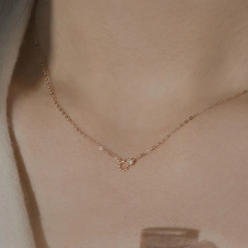 [14K Gold] Lily Natural Diamond Necklace