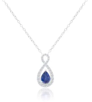 14K SAPPHIRE DIAMOND NECKLACE