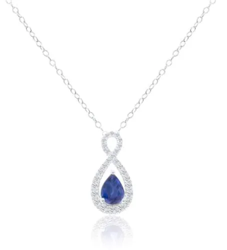 14K SAPPHIRE DIAMOND NECKLACE