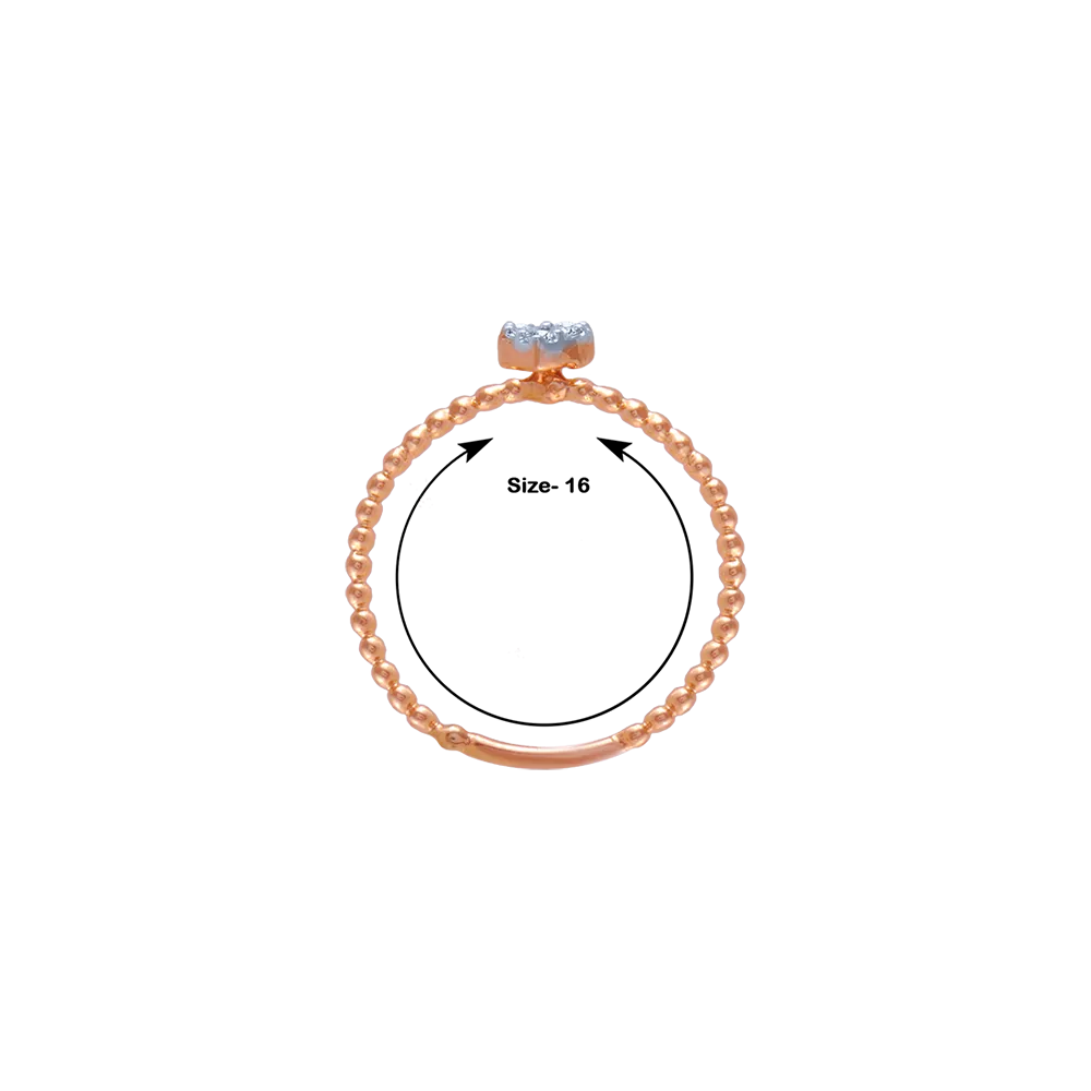 14KT (585) Rose Gold And Diamond Ring For Women
