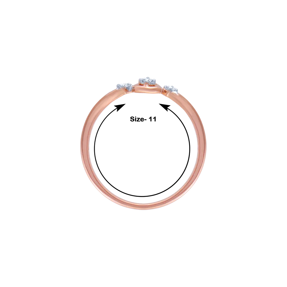 14KT (585) Rose Gold And Diamond Ring For Women