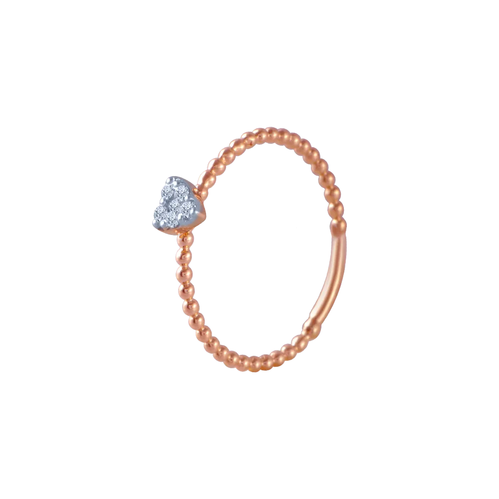 14KT (585) Rose Gold And Diamond Ring For Women