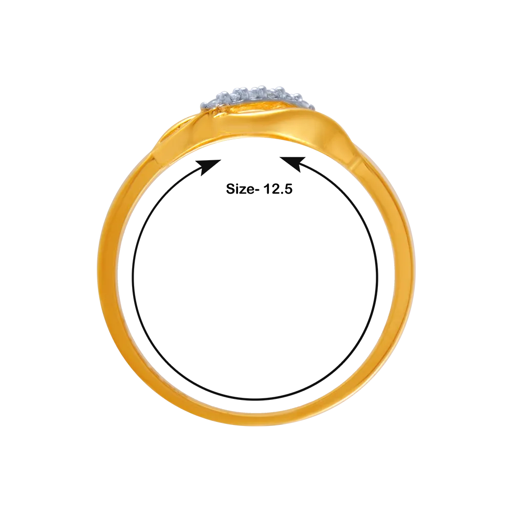14KT (585) Yellow Gold And American Diamond Ring For Women