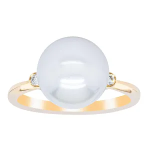18ct Yellow Gold South Sea Pearl & Diamond Ring