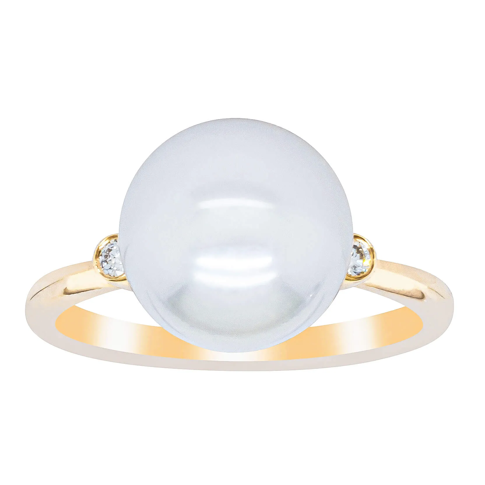 18ct Yellow Gold South Sea Pearl & Diamond Ring