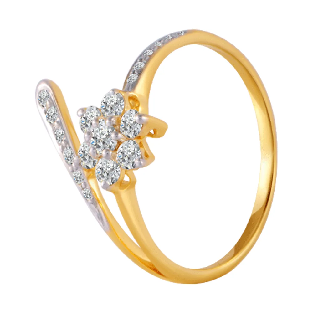 18KT (750) Yellow Gold And Diamond Ring For Women