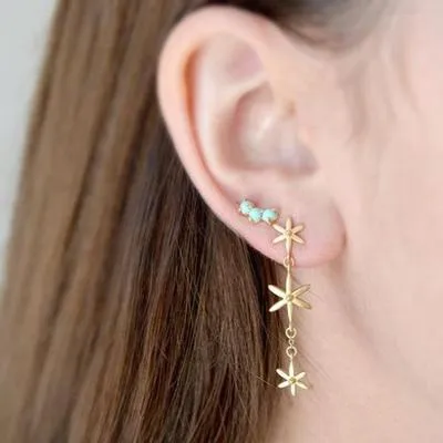 3 Star Dangle Earrings