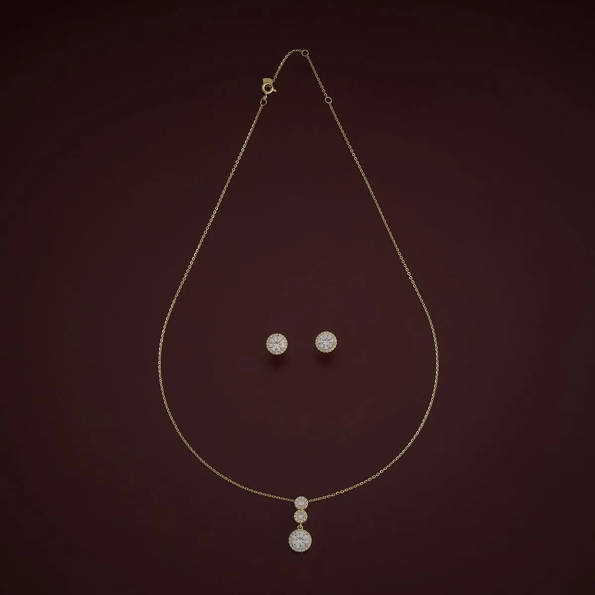 92.5 Silver Pendant with Chain and Earring Set 180968