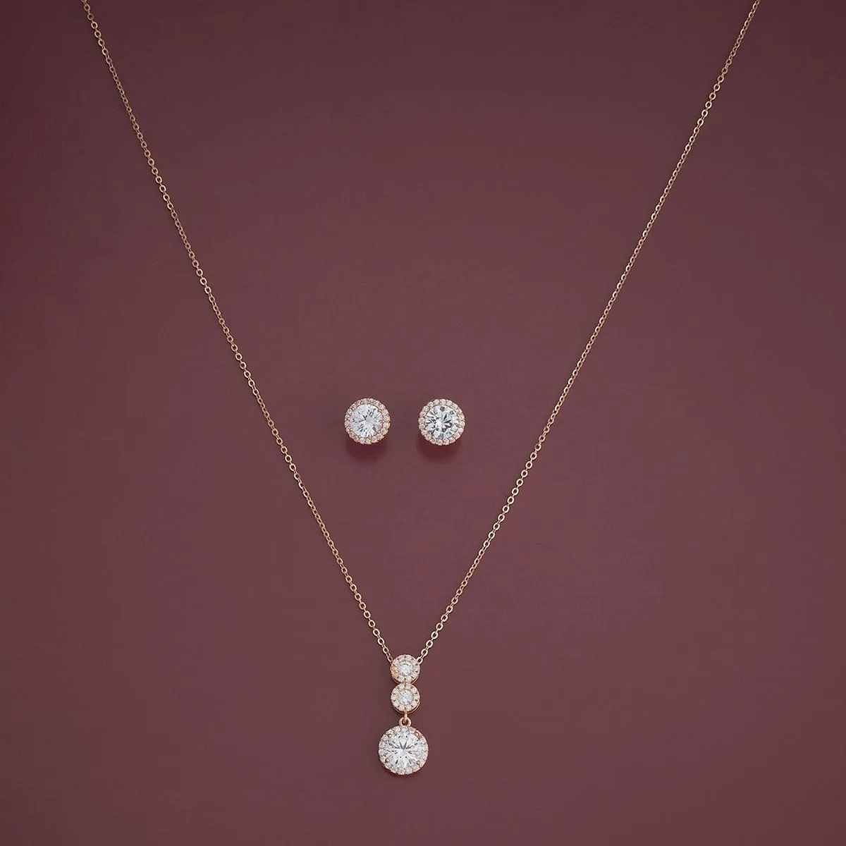 92.5 Silver Pendant with Chain and Earring Set 180968