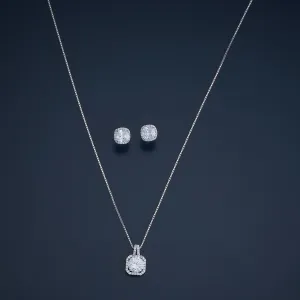 92.5 Silver Pendant with Chain and Earring Set 180969