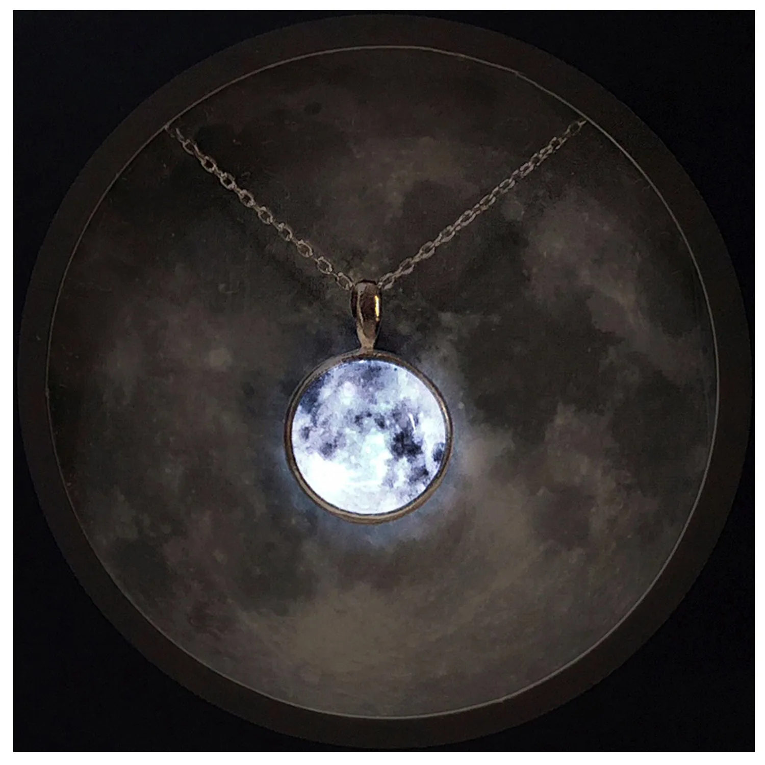 [925 Silver] WHITE MOON Necklace
