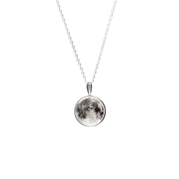 [925 Silver] WHITE MOON Necklace