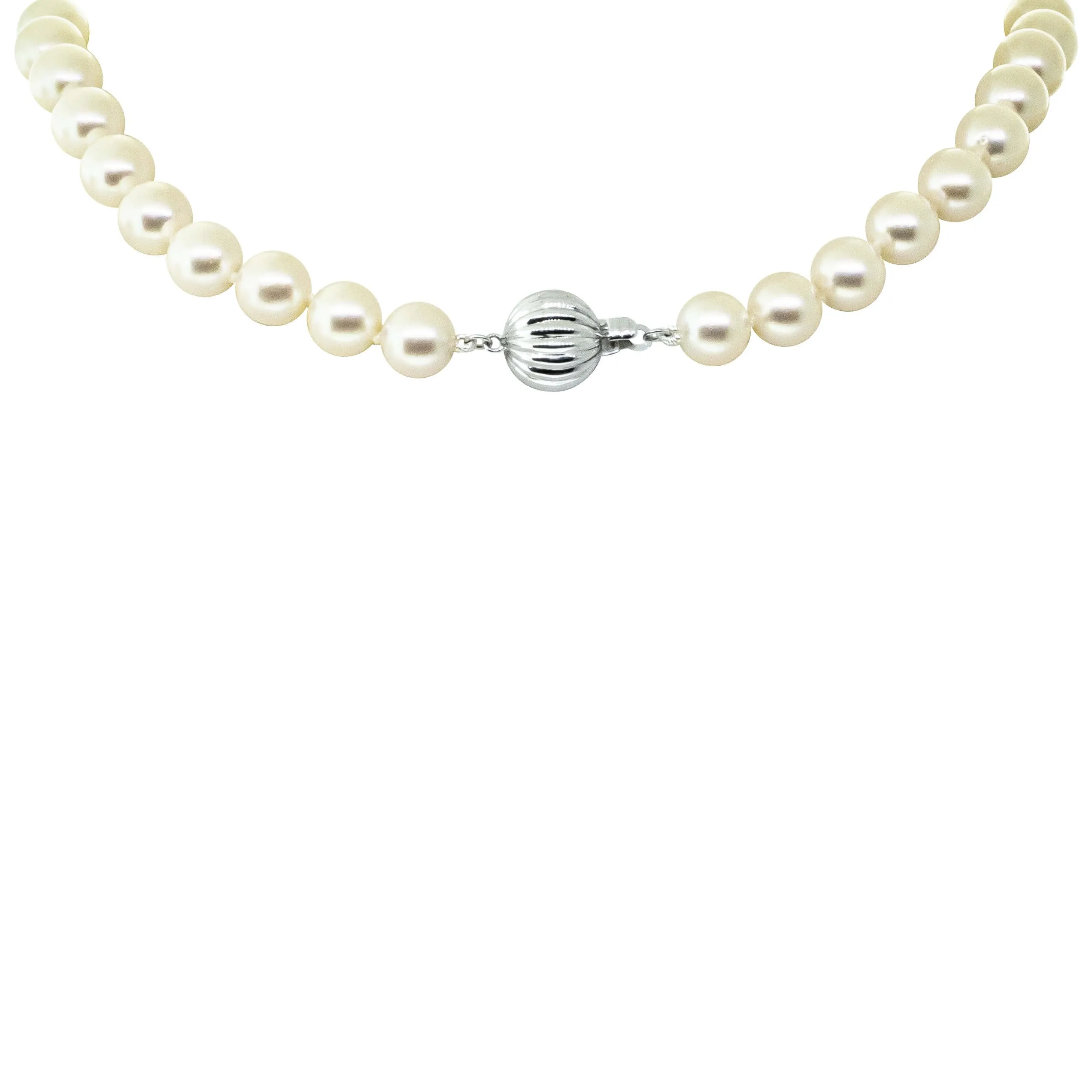 9ct White Gold Akoya Pearl Strand
