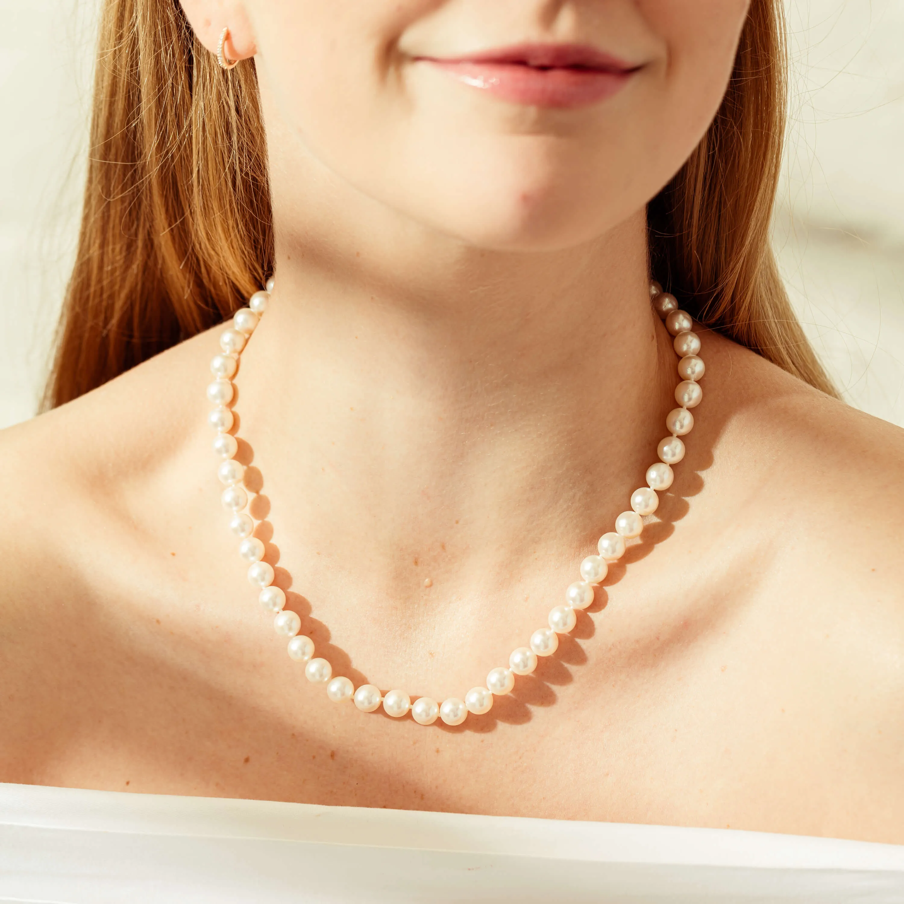 9ct White Gold Akoya Pearl Strand