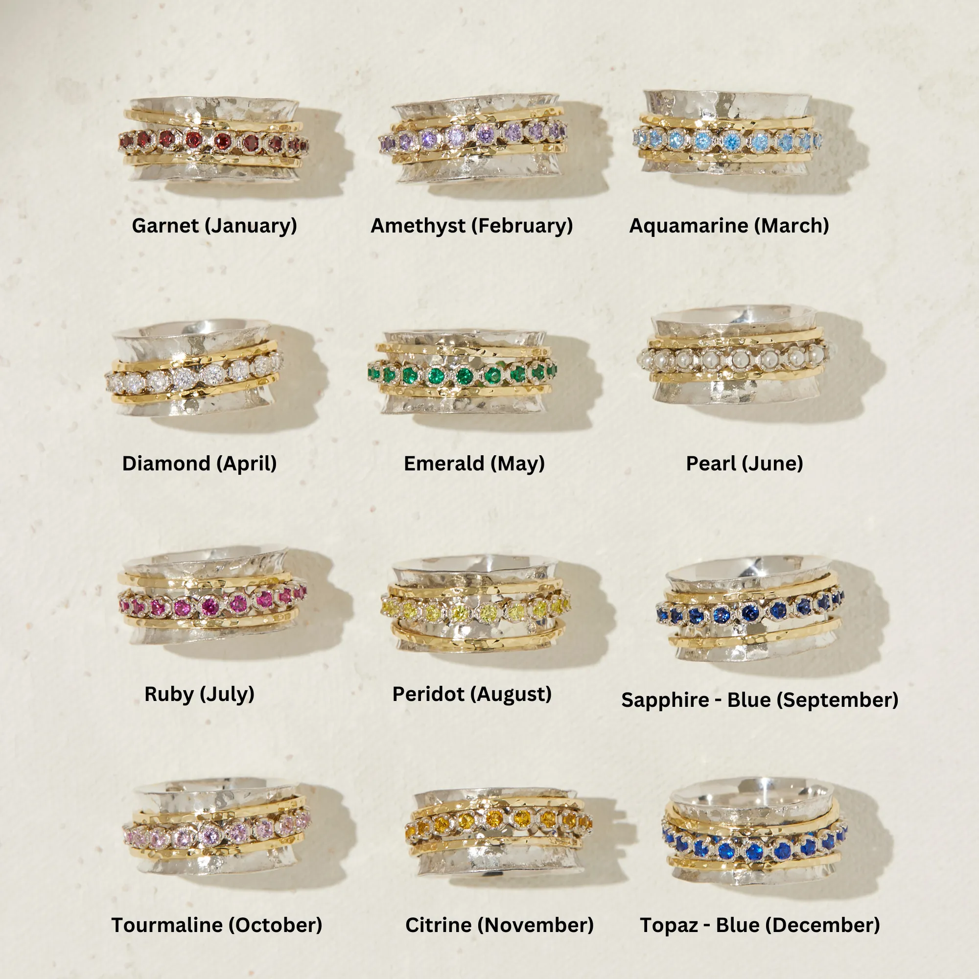 Aria Birthstone Spinner Ring  - June