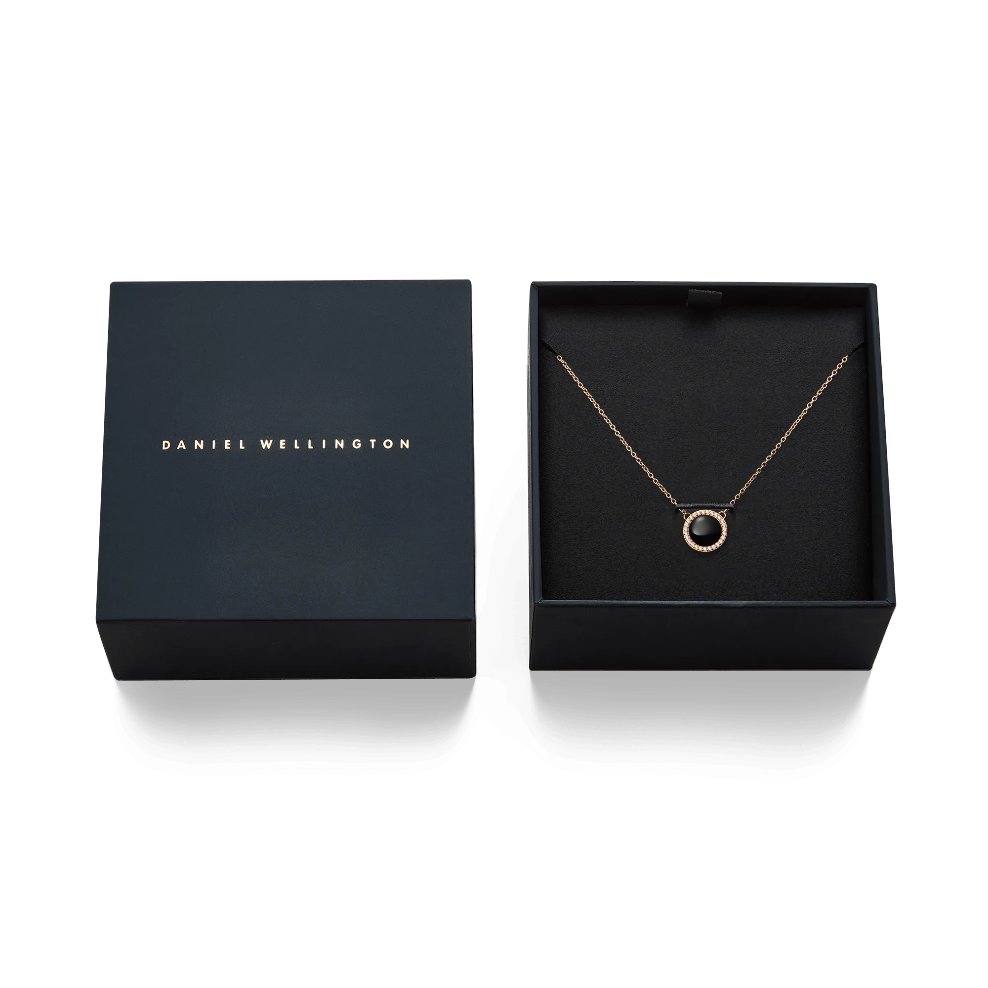 Audrey Necklace Black Agathe Rose Gold