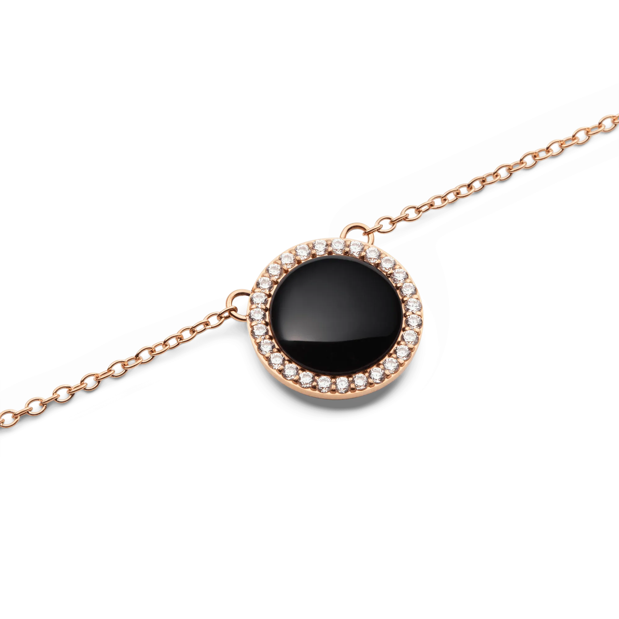 Audrey Necklace Black Agathe Rose Gold