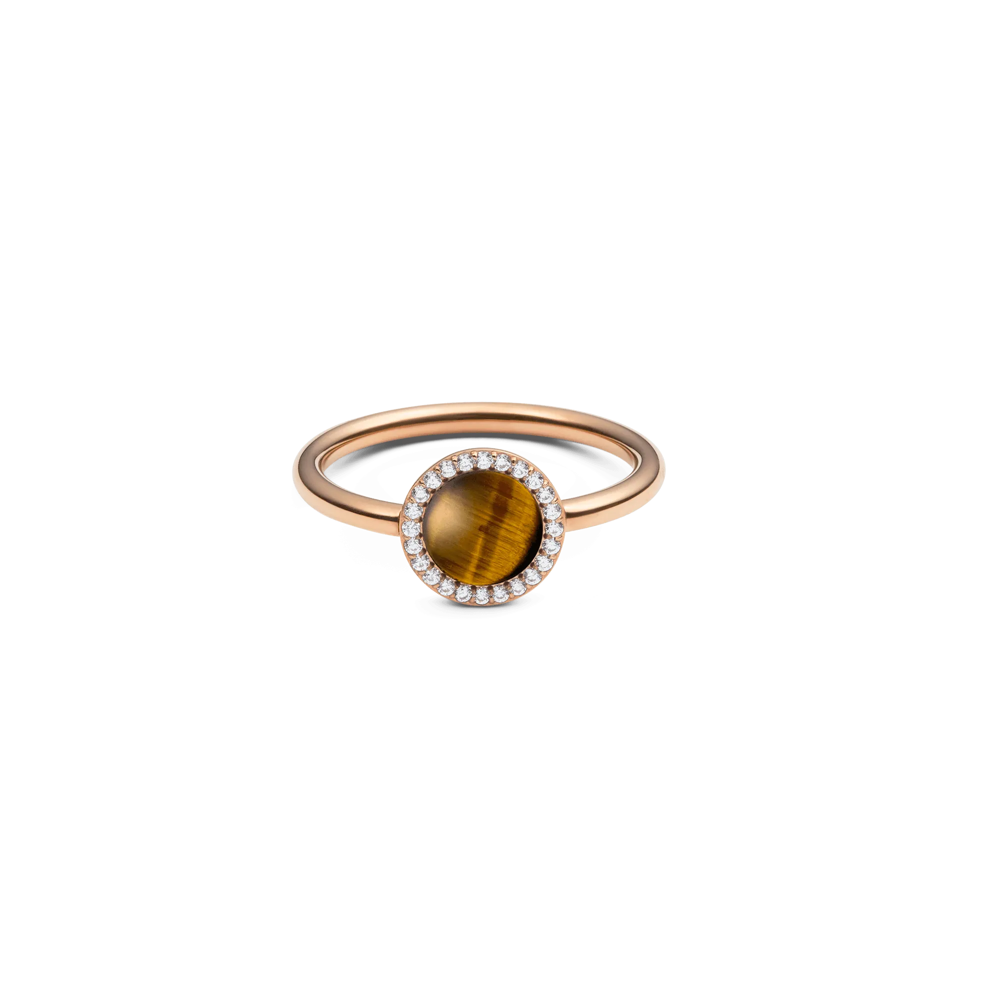 Audrey Ring Tiger Eye Rose Gold
