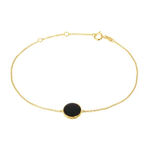 Bracelet in 925 Silver gilded with 18k yellow gold assembled with black Onyx