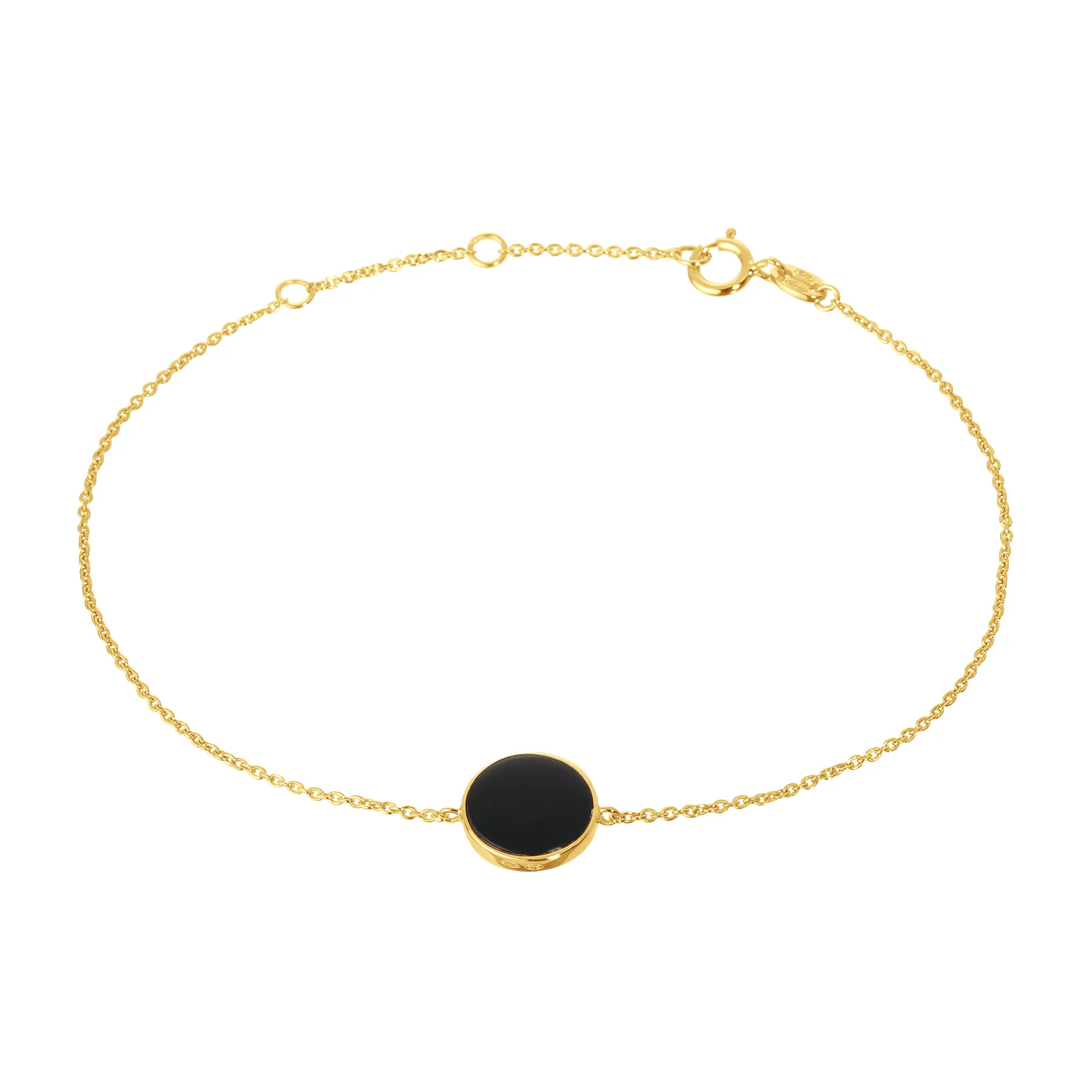 Bracelet in 925 Silver gilded with 18k yellow gold assembled with black Onyx