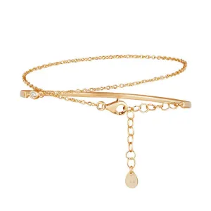 Bracelet in 925 silver gilded with 18k yellow gold assembled with zirconium oxide