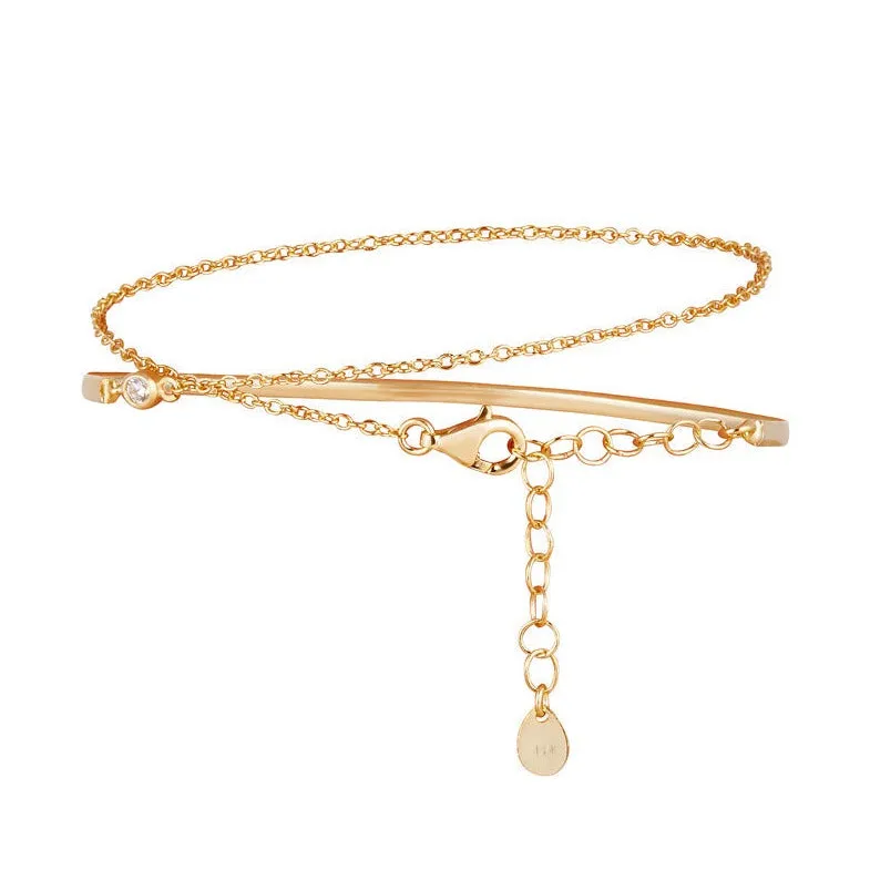 Bracelet in 925 silver gilded with 18k yellow gold assembled with zirconium oxide