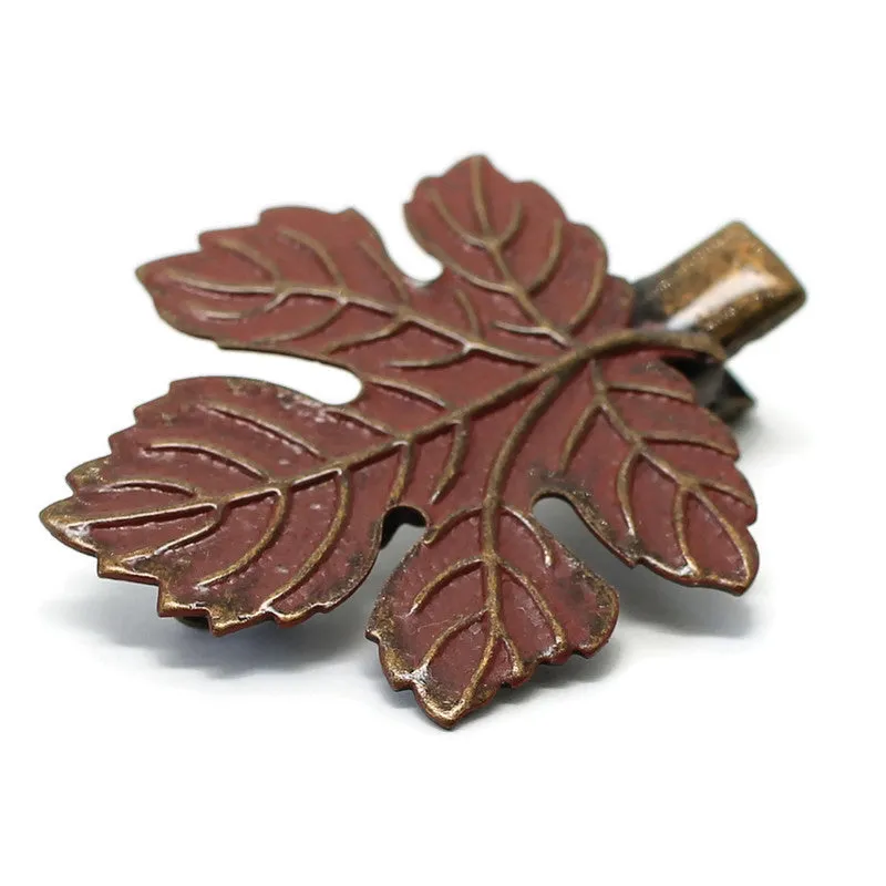 Branch Out Hair Clip - Hand Painted Fall Leaf on Alligator Clip