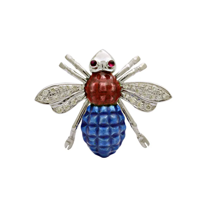 Brooch - Ruby and Diamond (Enamel)