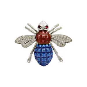 Brooch - Ruby and Diamond (Enamel)