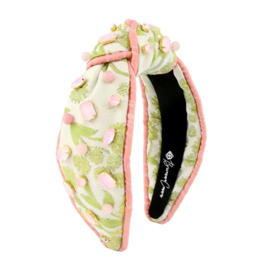 Chartreuse and Blush Jacquard Headband