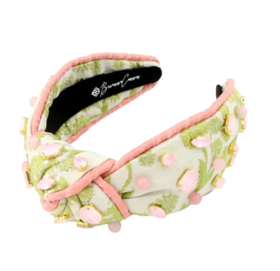 Chartreuse and Blush Jacquard Headband