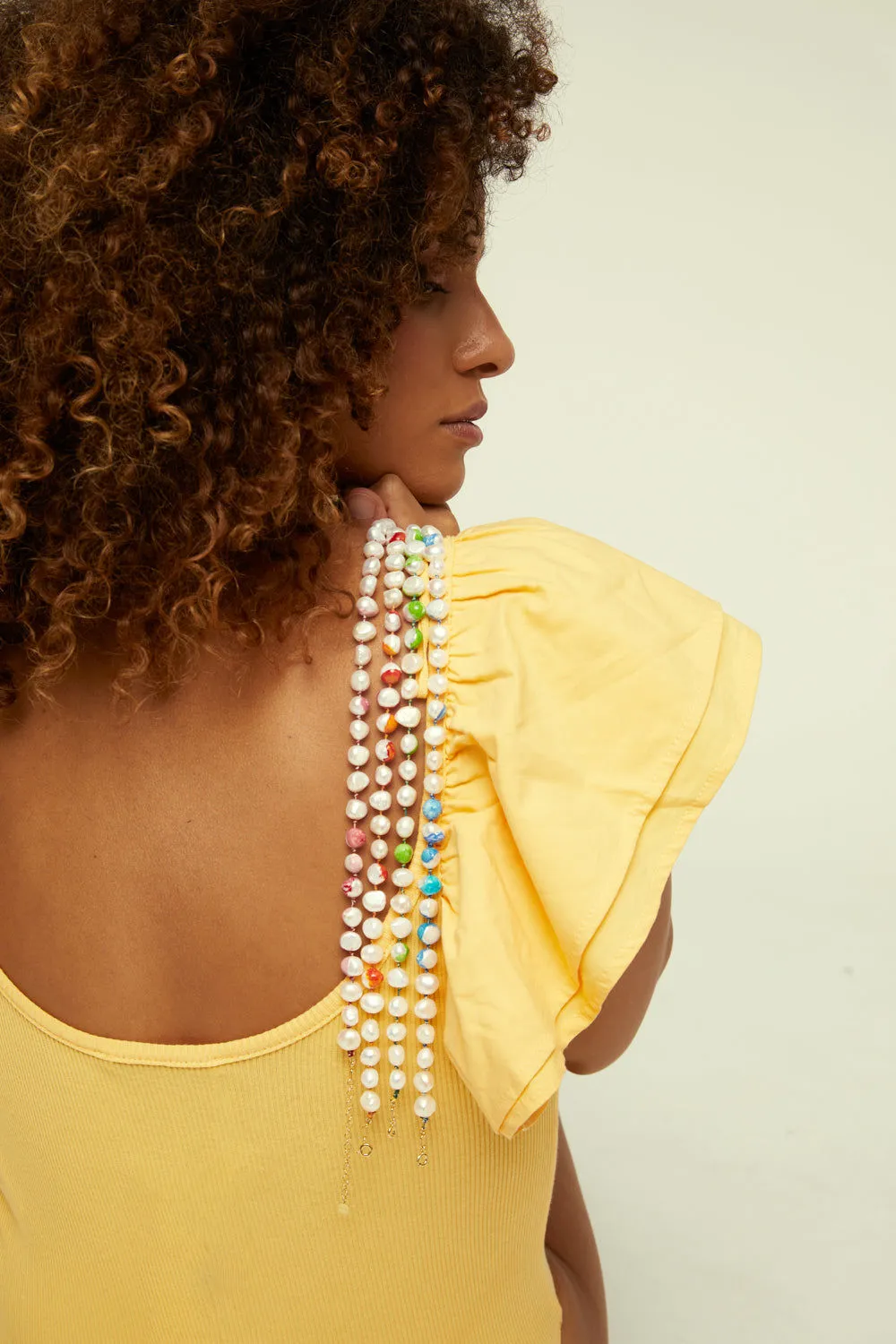 Choker Bah??a Rose 18K Gold Plated Necklace w. Pearls