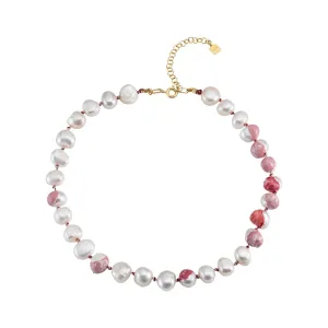 Choker Bah??a Rose 18K Gold Plated Necklace w. Pearls