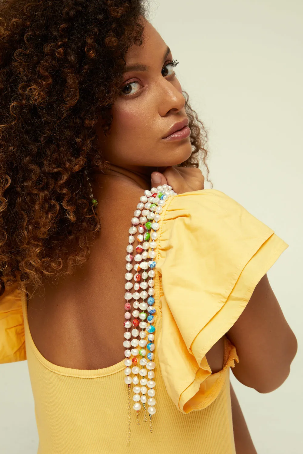 Choker Bah??a Rose 18K Gold Plated Necklace w. Pearls