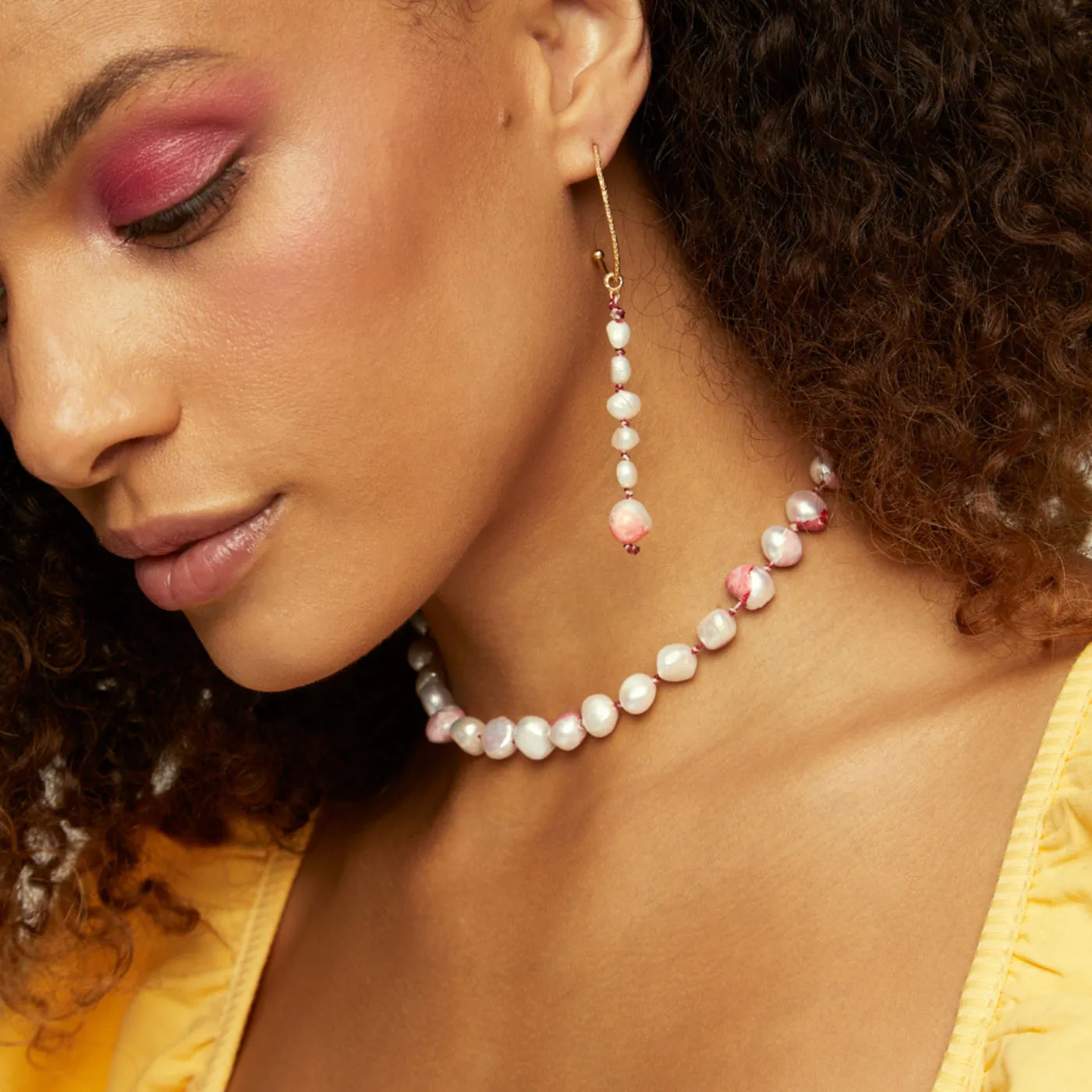 Choker Bah??a Rose 18K Gold Plated Necklace w. Pearls