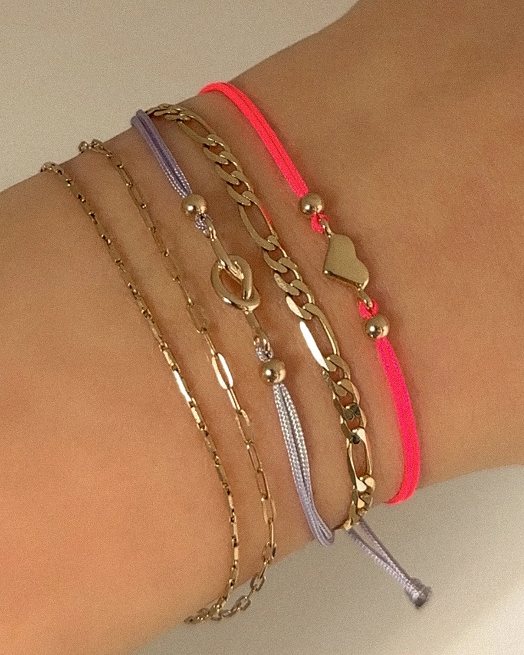 Colored Cord Love Me Knot Bracelet