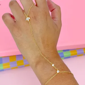 Crystal Bloom Hand Chain Gold