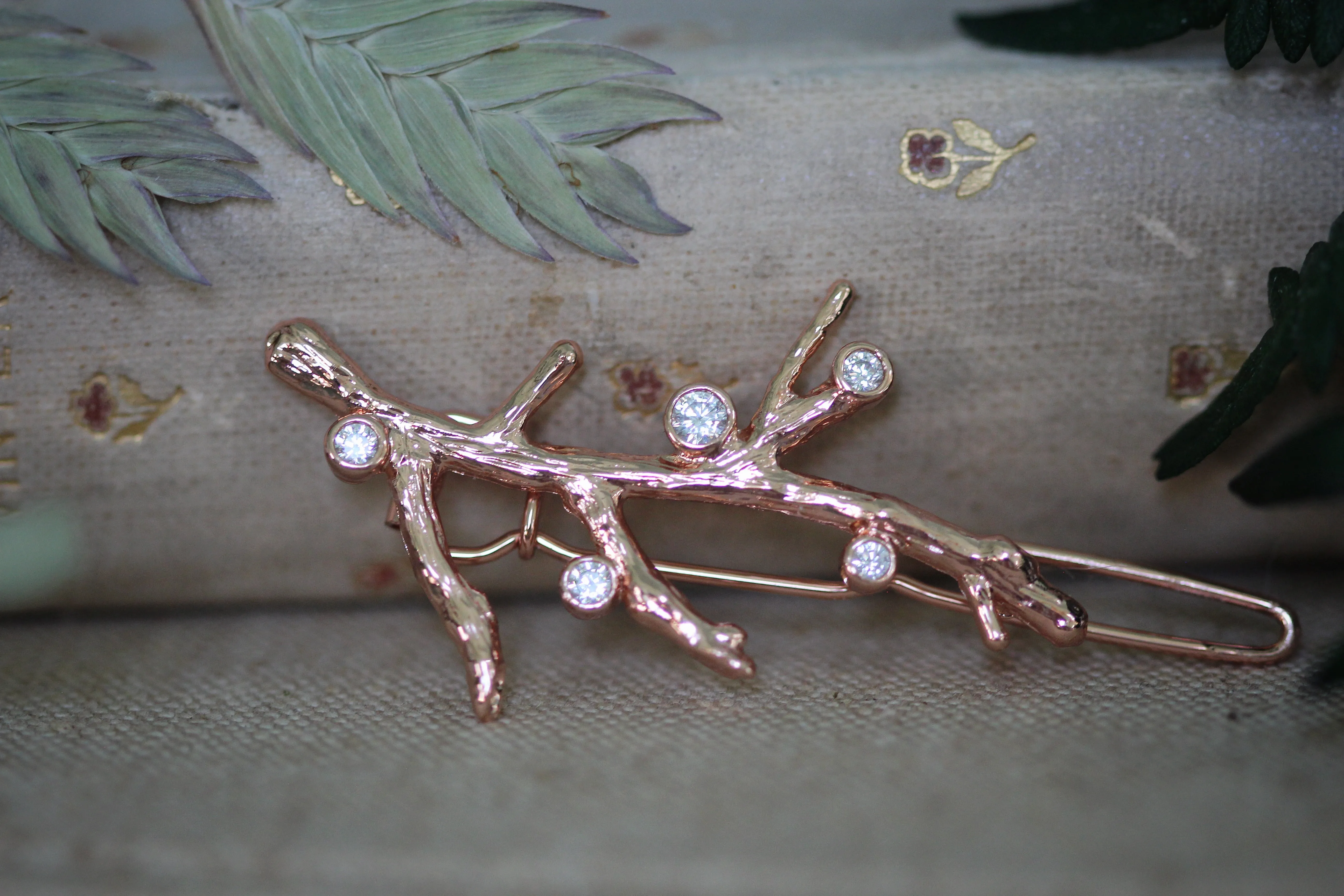 Crystals Coral Barrette
