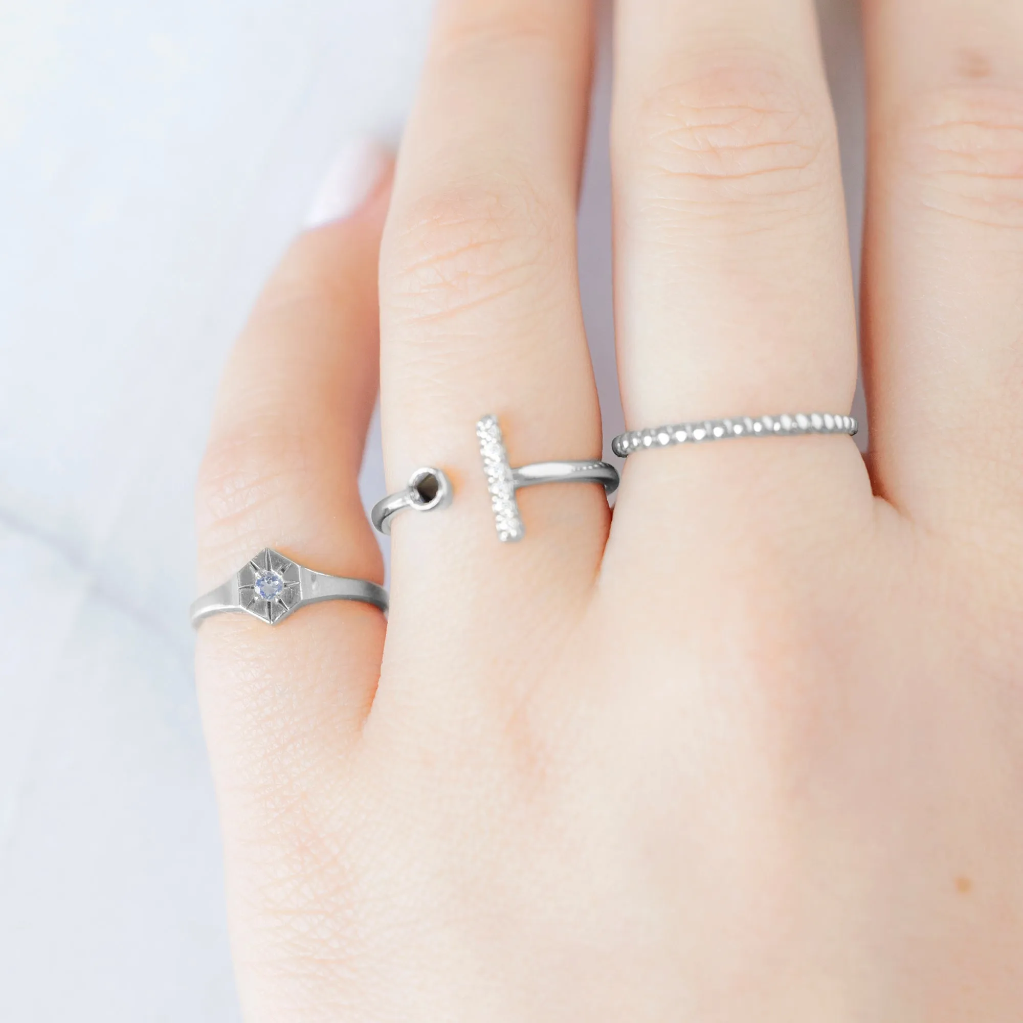 Custom Moonstone Birthstone Signet Ring | Yellow, Rose or White Gold