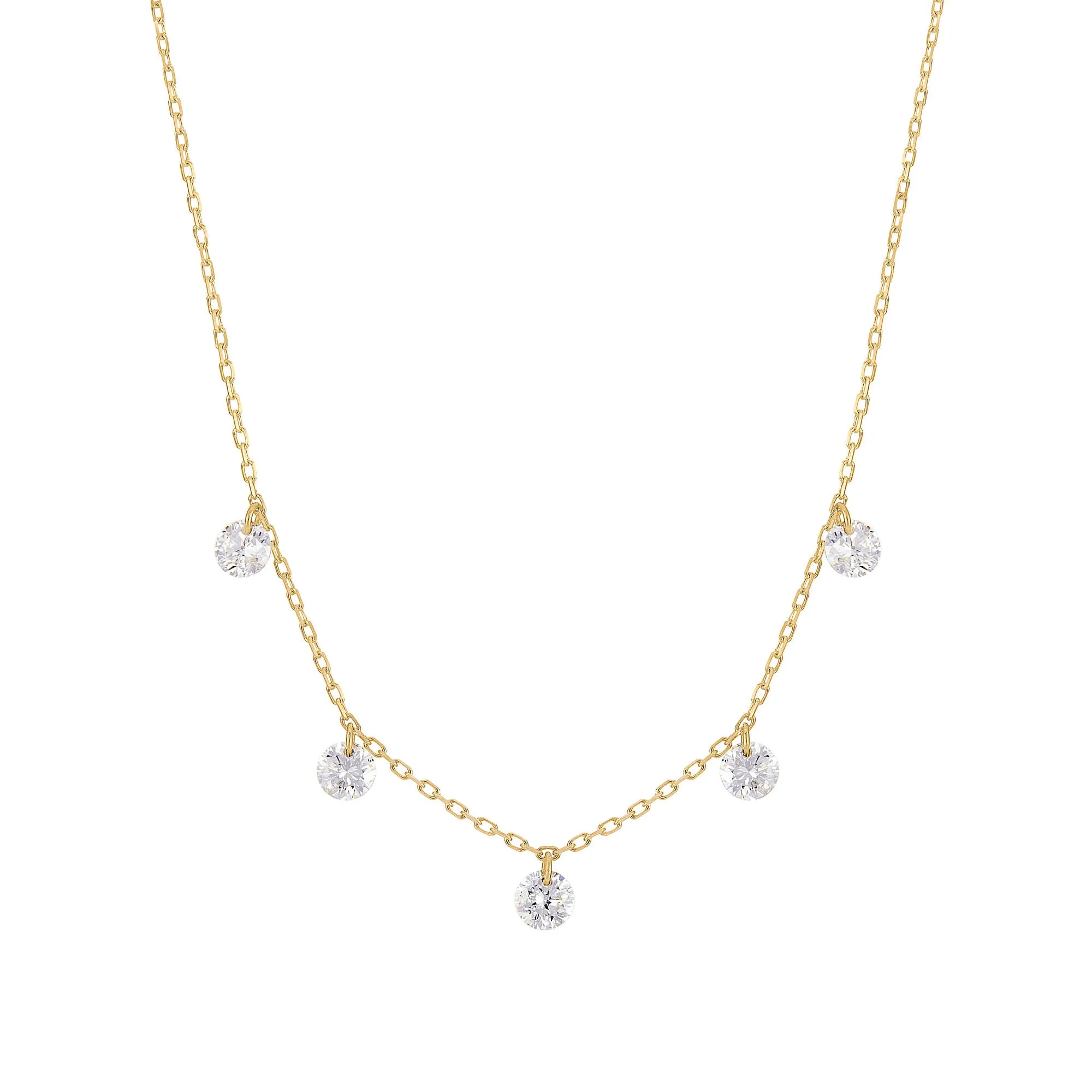Dana?? 18K Gold, Whitegold or Rosegold Necklace w. Diamonds, 0.45 ct
