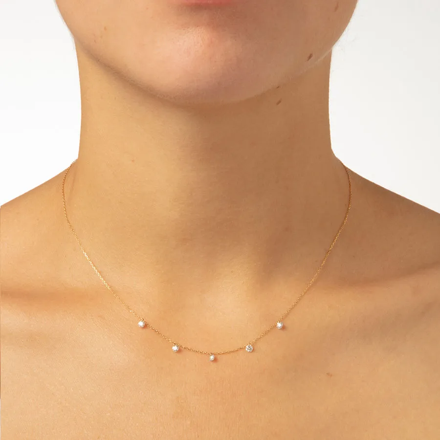 Dana?? 18K Gold, Whitegold or Rosegold Necklace w. Diamonds, 0.45 ct