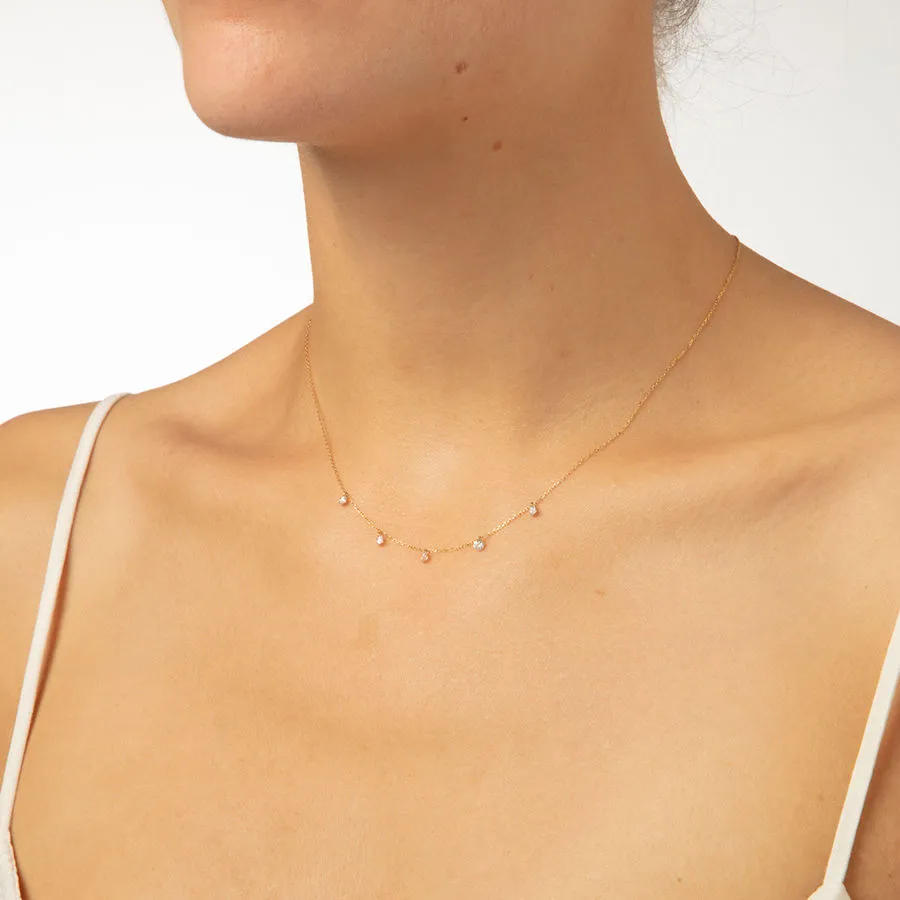 Dana?? 18K Gold, Whitegold or Rosegold Necklace w. Diamonds, 0.45 ct