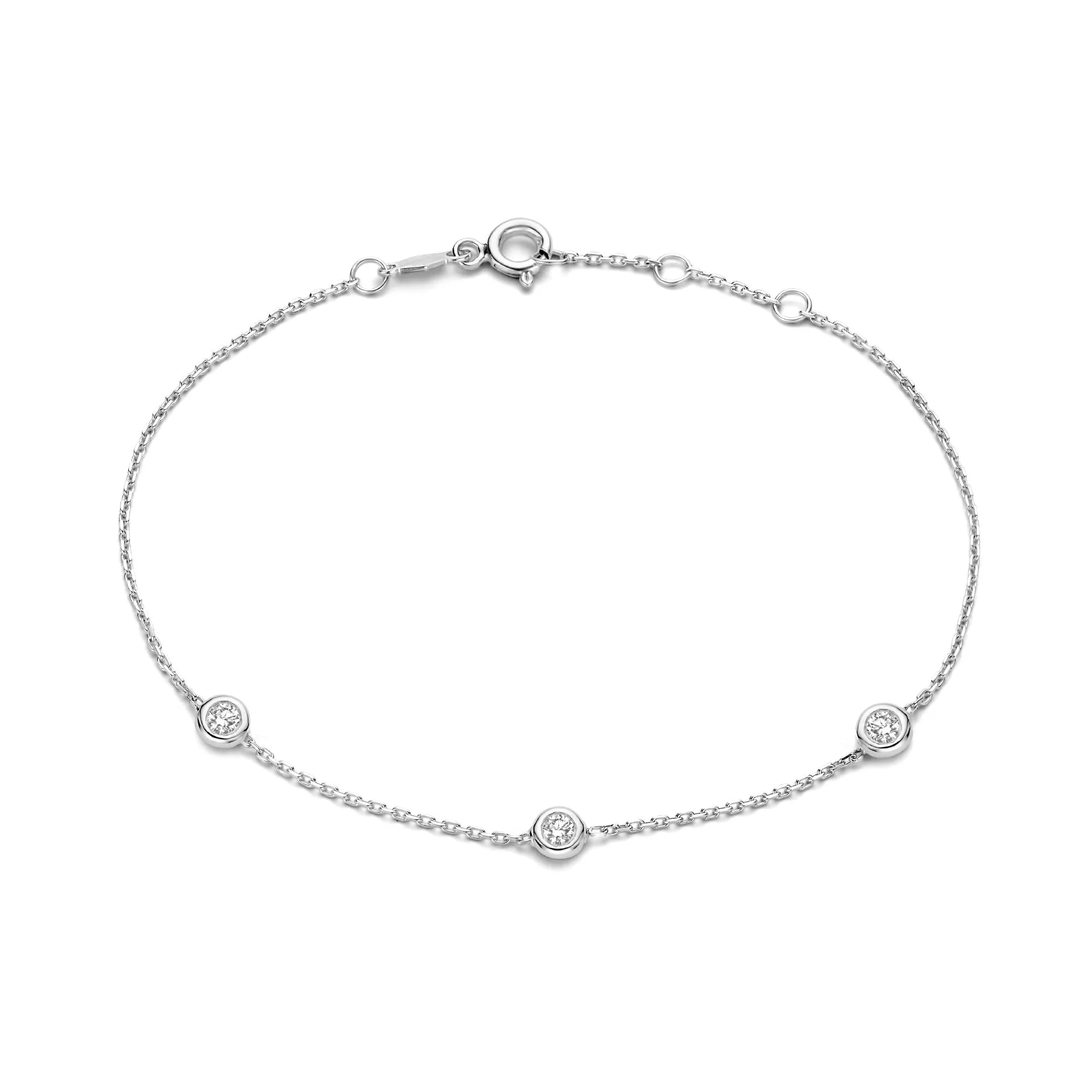 De la Paix Alfie 14 karat white gold bracelet with diamond 0.12 carat