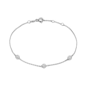 De la Paix Alfie 14 karat white gold bracelet with diamond 0.12 carat