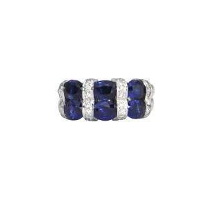 Estate Sapphire and Diamond 18k Gold Ring